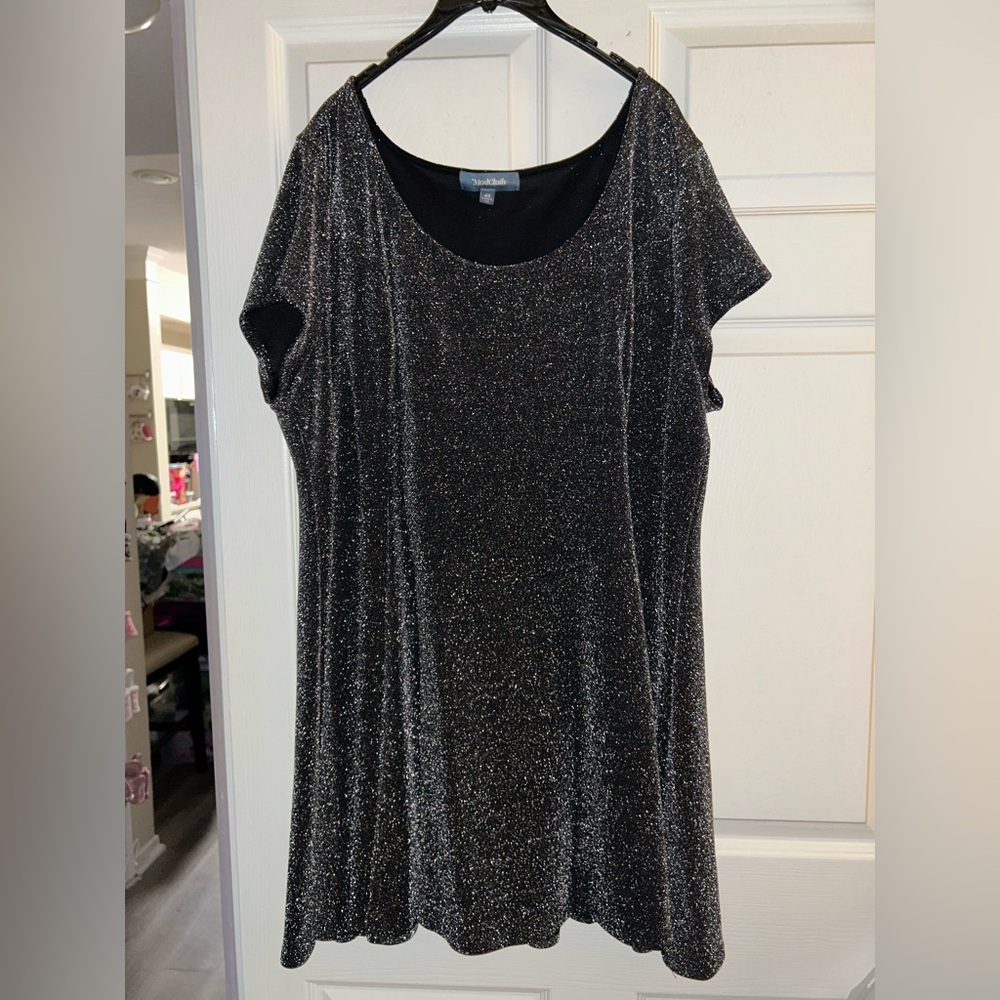 Modcloth Black/Silver Dress with Silver Accents
